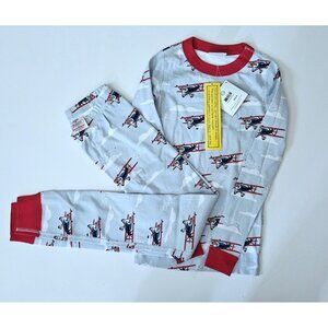 Hanna Andersson 130 8 NWT Boys Airplane Biplane Long John Pjs Pajamas
